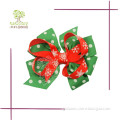 Colorful Printed Ribbon Hair Bow for Christmas Gift